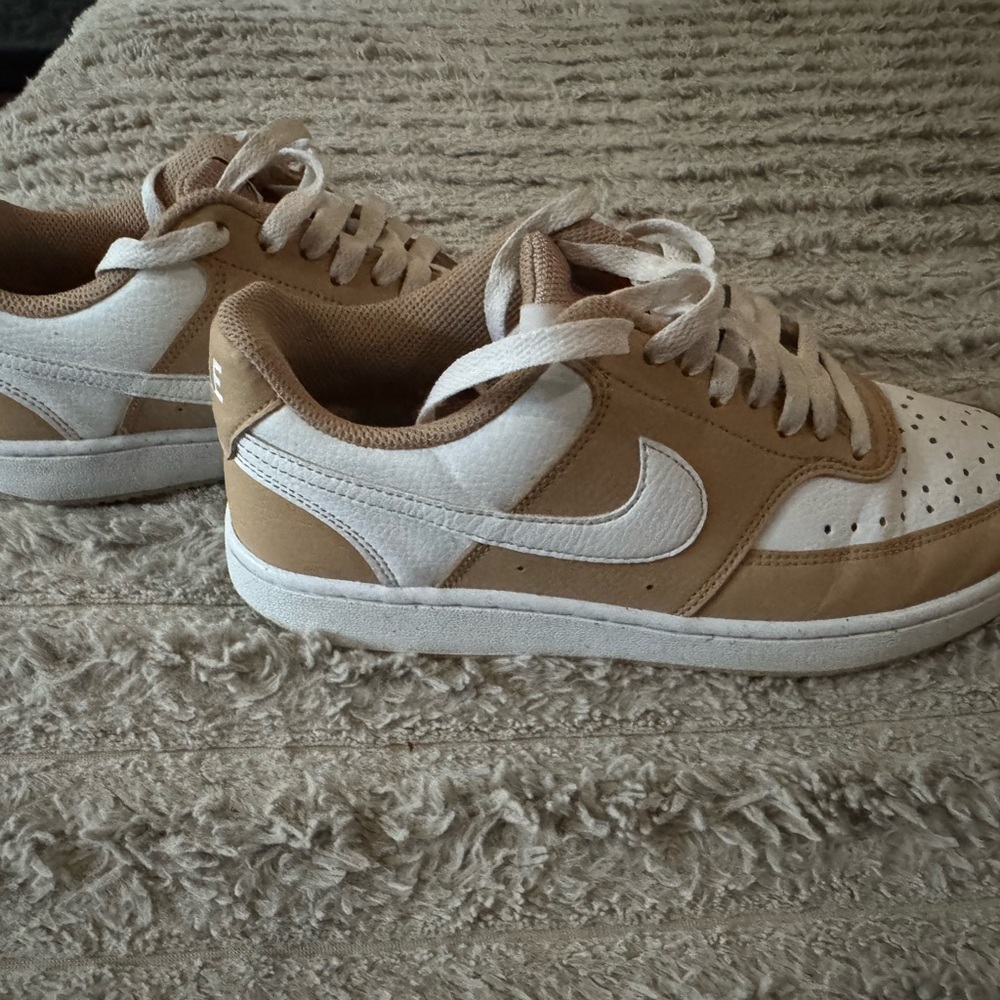 Nike Tan and White Athletic Shoes